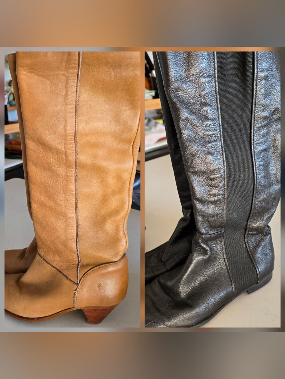 Size 7.5 Women's Leather Tall Boots Bundle Lot 2 Pairs Vintage Frye Sofft